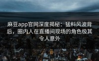 麻豆app官网深度揭秘：猛料风波背后，圈内人在直播间现场的角色极其令人意外