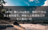 【震惊】糖心vlog盘点：爆料7个你从没注意的细节，神秘人上榜理由过分令人轰动一时